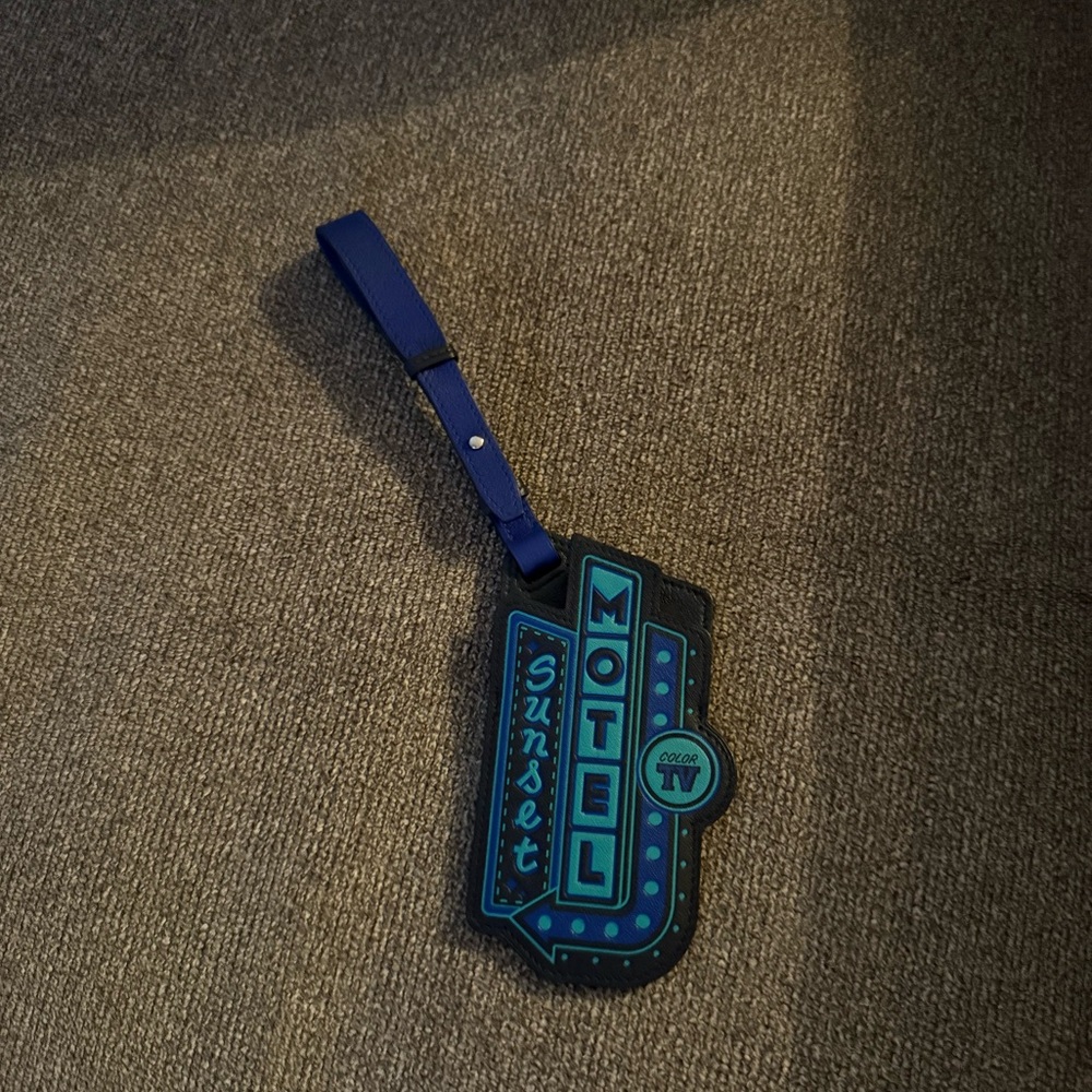 Hermes Sunset Motel Luggage Tag Blue Indigo Black Teal